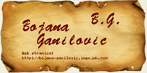 Bojana Ganilović vizit kartica